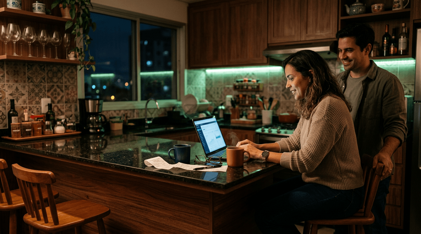 Organização financeira na mesa